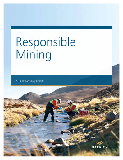Miniature Barrick Gold Rapport de durabilité 2014