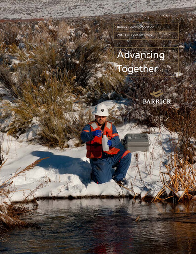 Miniature Barrick Gold Rapport de durabilité 2016