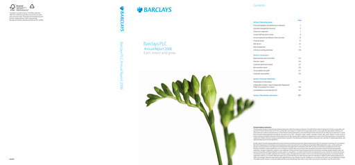 Thumbnail Barclays Annual Report 2006