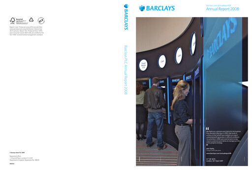 Thumbnail Barclays Annual Report 2008