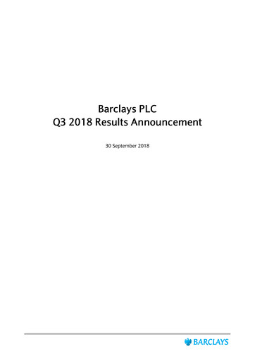 Thumbnail Barclays Quarterly Report 2018-q3