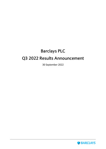 Thumbnail Barclays Quarterly Report 2022-q3