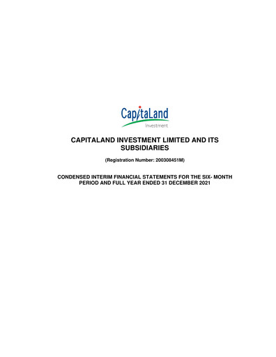 Thumbnail CapitaLand Investment Limited Financial Statement 2021