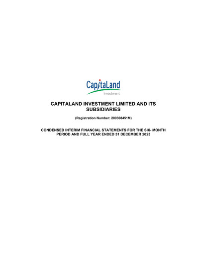 Thumbnail CapitaLand Investment Limited Financial Statement 2023