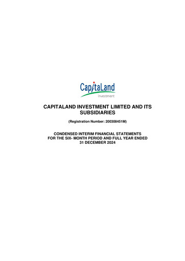 Thumbnail CapitaLand Investment Limited Financial Statement 2024