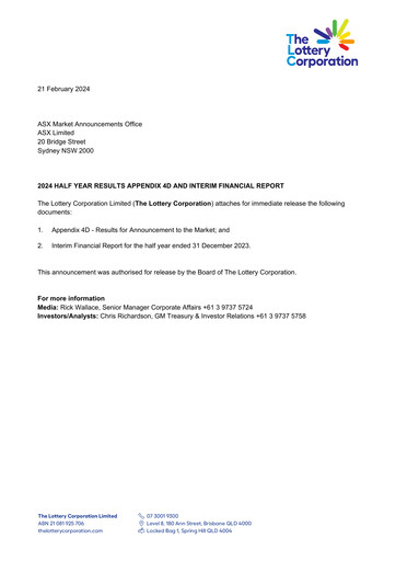 Thumbnail The Lottery Corporation Half-year Report 2024-h1