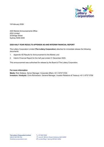 Thumbnail The Lottery Corporation Half-year Report 2026-h1