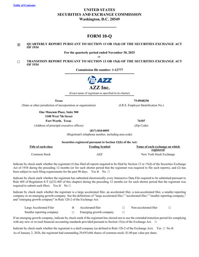 Miniature AZZ Rapport trimestriel 2026-q3