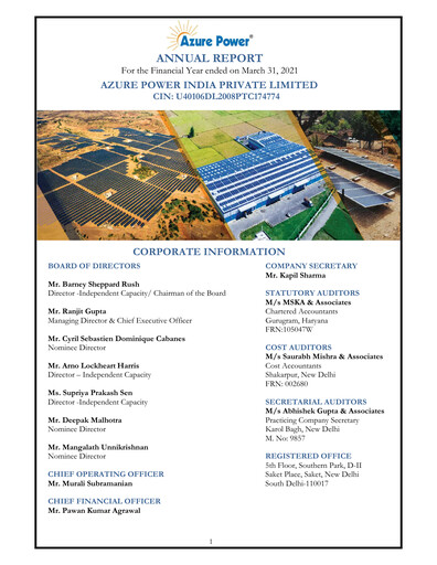 Vorschaubild Azure Power
 Jahresbericht 2020-2021