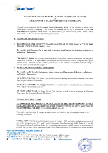 Vorschaubild Azure Power
 Jahresbericht 2023-2024