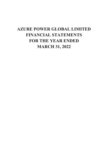 Vorschaubild Azure Power
 Finanzmitteilung fy2022
