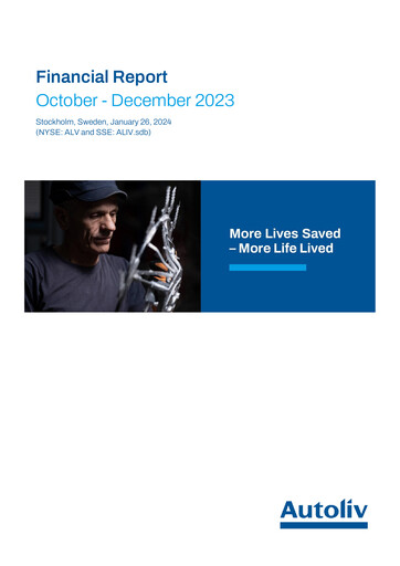 Miniature Autoliv Rapport financier 2023