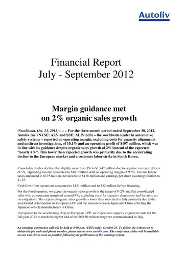Thumbnail Autoliv Quarterly Report 2012-q3