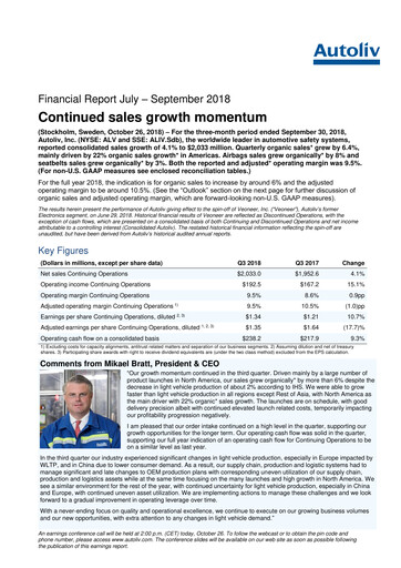 Thumbnail Autoliv Quarterly Report 2018-q3