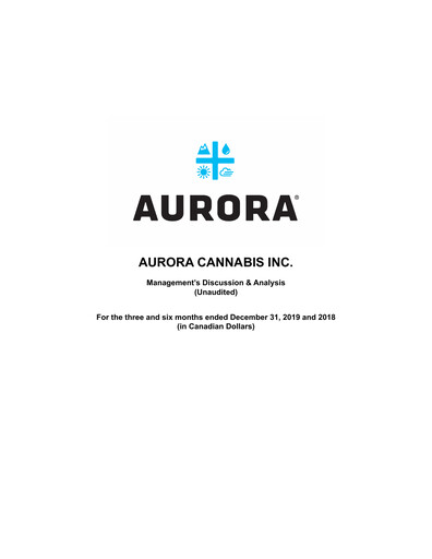 Thumbnail Aurora Cannabis Quarterly Report 2020-q2