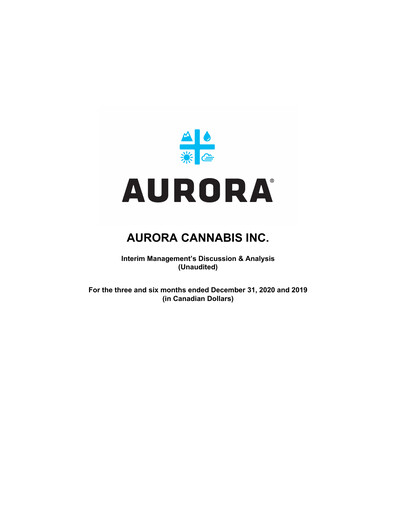 Thumbnail Aurora Cannabis Quarterly Report 2021-q2
