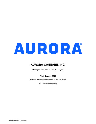 Thumbnail Aurora Cannabis Quarterly Report 2026-q1