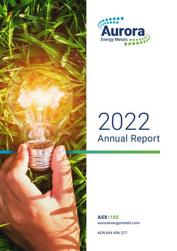Thumbnail Aurora Energy Metals Annual Report 2022