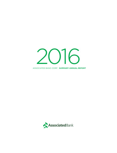 Miniature Associated Banc-Corp
 Rapport annuel 2016