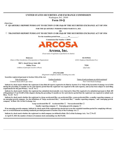 Thumbnail Arcosa
 Quarterly Report 2021-q1
