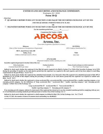Thumbnail Arcosa
 Quarterly Report 2021-q2