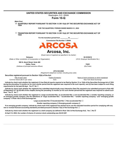 Thumbnail Arcosa
 Quarterly Report 2022-q1