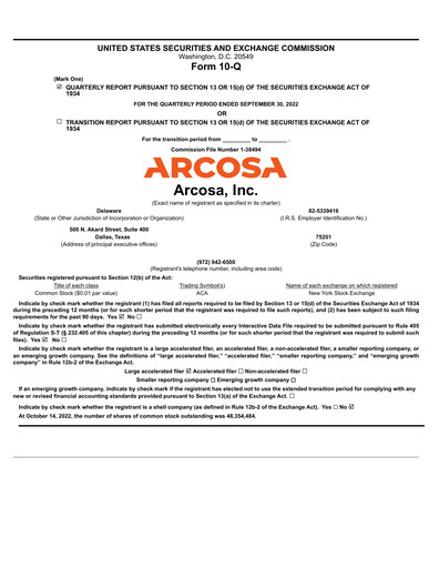 Thumbnail Arcosa
 Quarterly Report 2022-q3