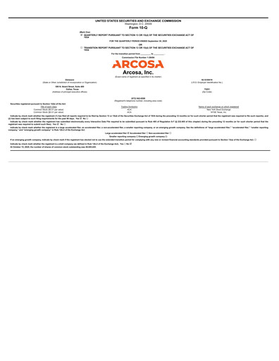 Thumbnail Arcosa
 Quarterly Report 2025-q3