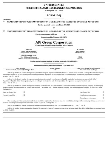 Vorschaubild APi Group Quartalsbericht 2020-q2
