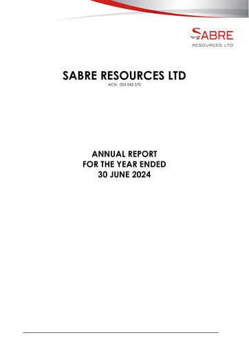 Thumbnail Sabre Resources Annual Report 2024