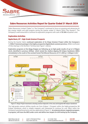 Thumbnail Sabre Resources Quarterly Report 2024-q3