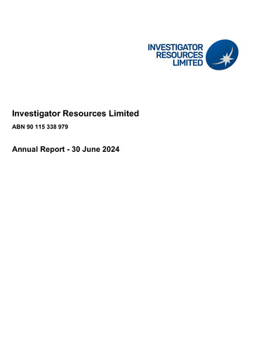 Thumbnail Investigator Resources Annual Report 2024