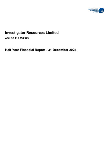 Thumbnail Investigator Resources Half-year Report 2025-h1