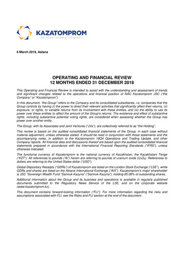 Thumbnail Kazatomprom Financial Report 2018