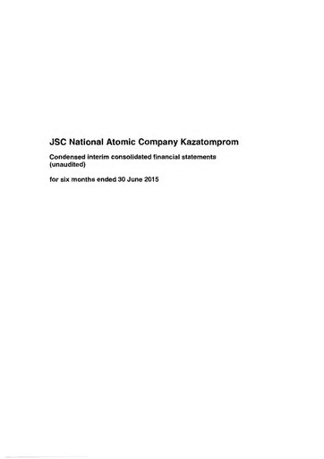 Thumbnail Kazatomprom Financial Statement 2015-h1