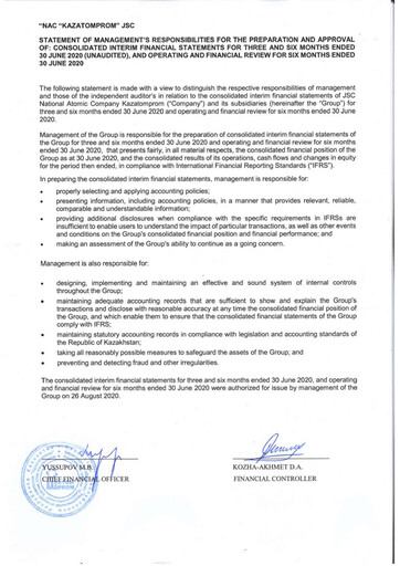 Thumbnail Kazatomprom Financial Statement 2020-h1