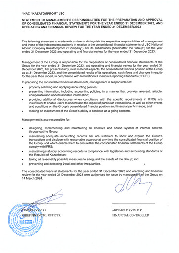 Thumbnail Kazatomprom Financial Statement 2023