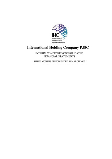Thumbnail International Holding Company Quarterly Report 2022-q1