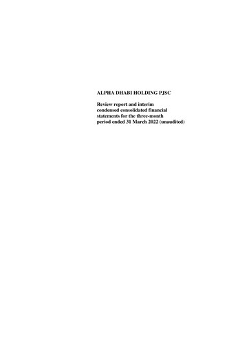 Miniature Alpha Dhabi Rapport financier 2022-q1