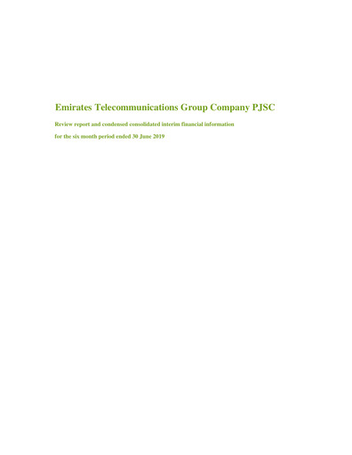 Thumbnail Emirates Telecom (Etisalat Group) Financial Statement 2019-h1