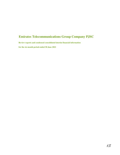Thumbnail Emirates Telecom (Etisalat Group) Financial Statement 2021-h1
