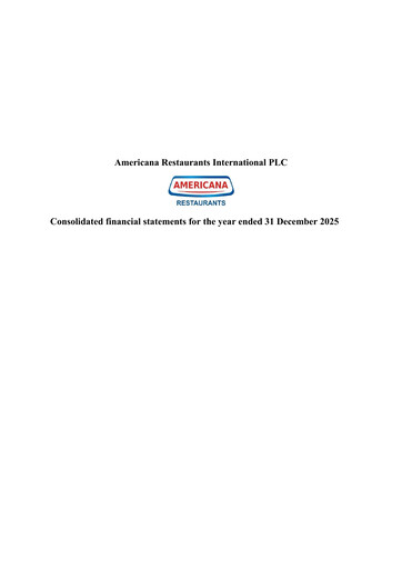 Thumbnail Americana Restaurants International Financial Statement 2025