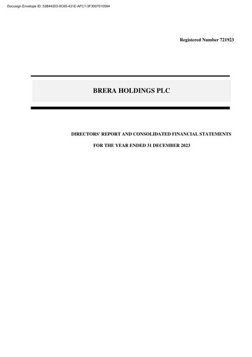 Vorschaubild Brera Holdings Finanzmitteilung 2023