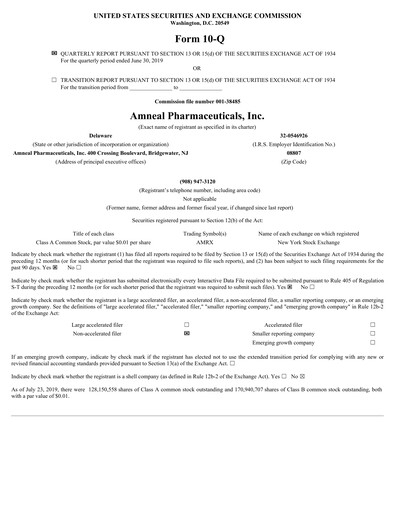 Miniature Amneal Pharmaceuticals
 Rapport trimestriel 2019-q2