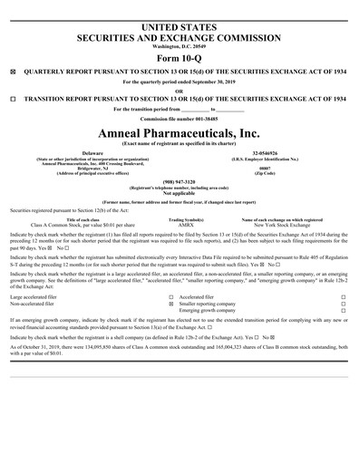 Miniature Amneal Pharmaceuticals
 Rapport trimestriel 2019-q3