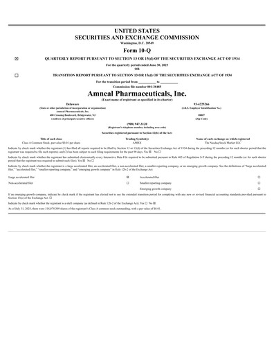 Miniature Amneal Pharmaceuticals
 Rapport trimestriel 2025-q2