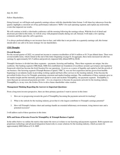 Vorschaubild Triumph Financial Quartalsbericht 2022-q2