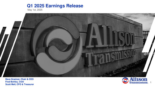 Thumbnail Allison Transmission
 Quarterly Report 2025-q1