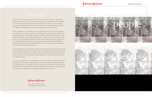 Thumbnail Johnson & Johnson Annual Report 2005