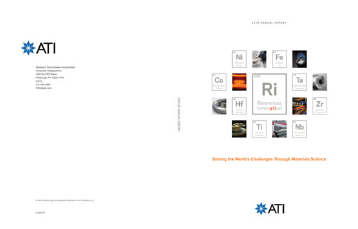 Thumbnail ATI Inc.
 Annual Report 2019